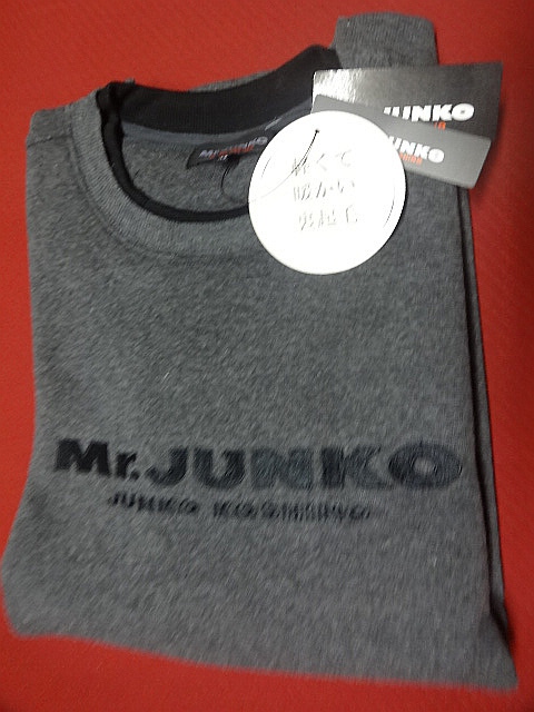 新品 Mr.JUNKO  トレーナー 裏起毛 M 濃いグレー 長袖 ビッグロゴ   /検パパPOLO拍卖