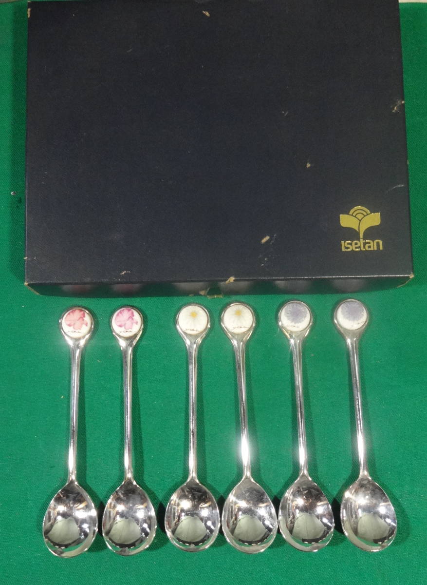 【昭和レトロ】TOKO 銀メッキ スプーン 6本セット 花柄 洋白銀器●1810拍卖