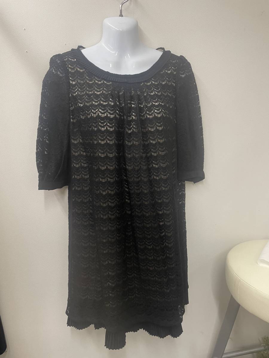 FREE'S SHOP(フリーズショップ)毛/ナイロン/レース/すそプリーツ/ワンピース☆サイズM拍卖