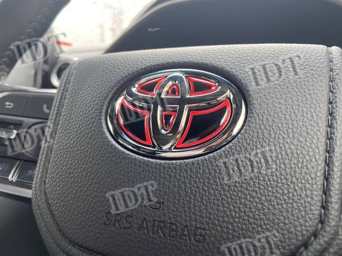 RAV4 ACA30系 ステアリング エンブレム シート ステッカー ハンドル 内装 ヒートレッド 赤 3D拍卖