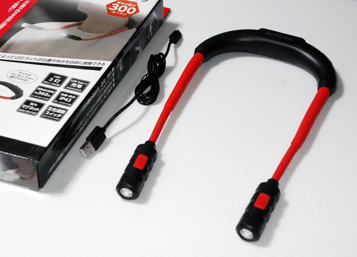 首掛け式でハンズフリー充電式フレキシブルネックLEDワークライト/アームフリーライト/防水型/USB充電式/防災/登山用*新品拍卖