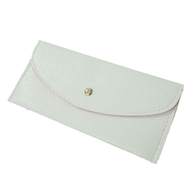 新品 no brand ノーブランド フェイクレザー ロングウォレット ホワイト 二つ折り 長財布 カード入れ お札入れ h003拍卖