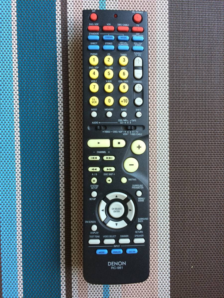 送料無料★DENON★デノン★純正★ AVアンプ ★ AVC-1890 用リモコン★ RC-981 ★中古★動作品★返金保証あり★拍卖