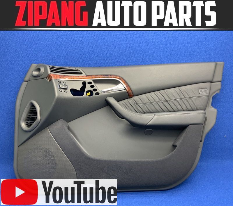 MB174 W220 S350 後期 本革 右フロント ドア トリム/内張り ◆黒革/ブラック 【動画有り】○拍卖