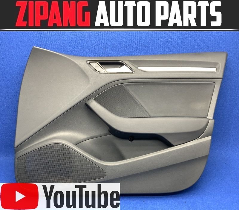 AU116 8V A3 1.8TFSI クワトロ 右フロント ドア トリム/内張り ◆合皮/ブラック ★程度まあまあ 【動画有り】○ ★即決★拍卖