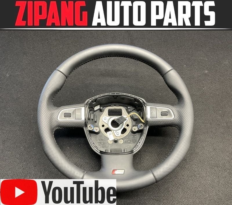 AU117 8R Q5 2.0TFSI クワトロ Sライン 本革 ステアリング ハンドル/パドルシフト付 ◆黒革/ブラック 【動画有り】○ ★即決★拍卖