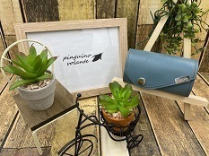 【姫路レザー】キーケース カード入れ付き ブルー 革 本革 カスタマイズOK商品拍卖