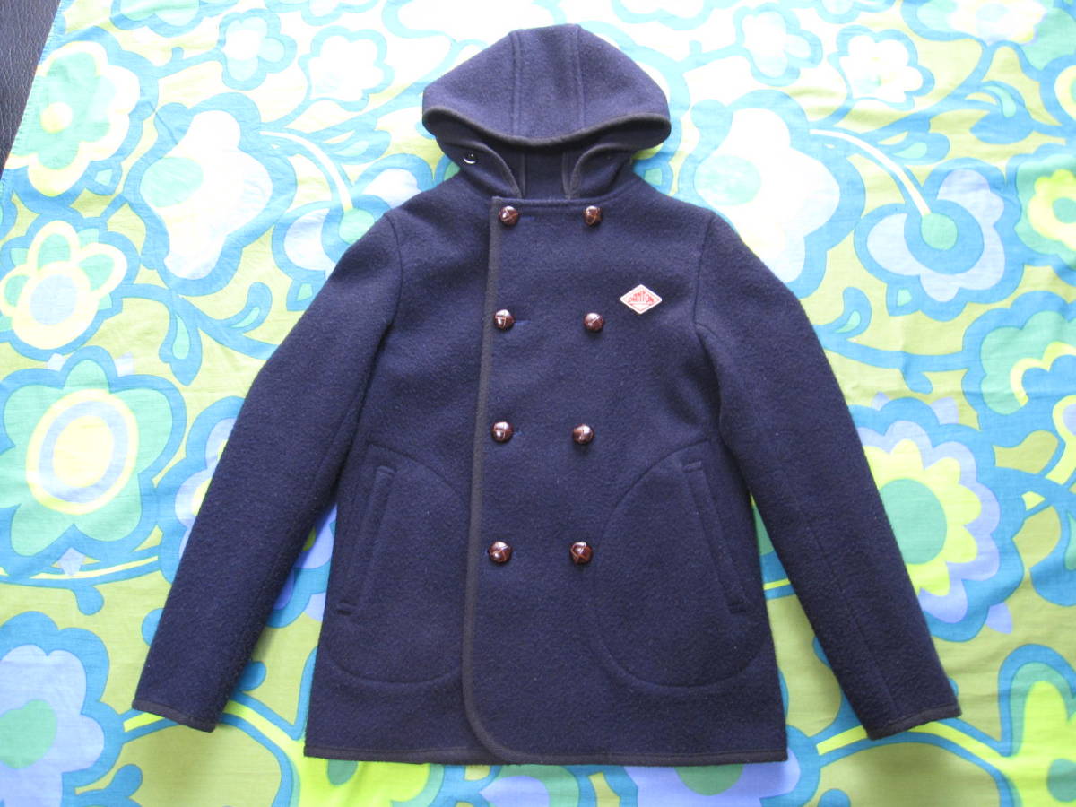 日本製 DANTON ダントン ウール素材 コート アウター ネイビー レディース36/S USEDキレイ 拍卖