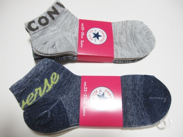 *送料無料*新品*コンバース*23-25㎝*ソックス3足×2*ロゴ②*CONVERSE ALL STAR*拍卖