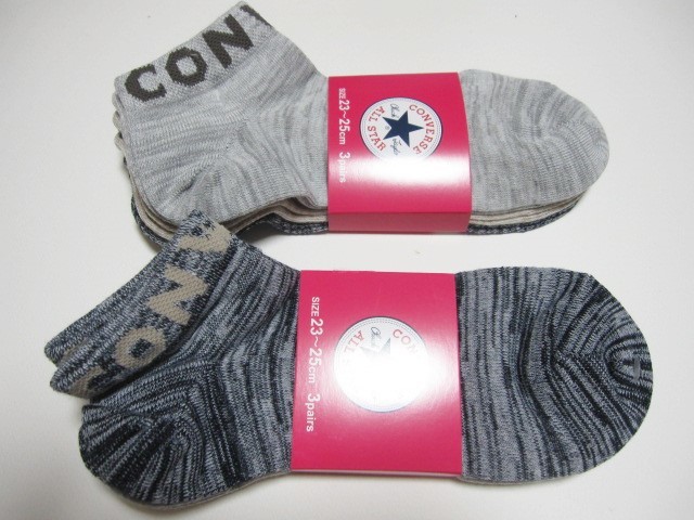 *送料無料*新品*コンバース*23-25㎝*ソックス3足×2*ロゴ④*CONVERSE ALL STAR*拍卖