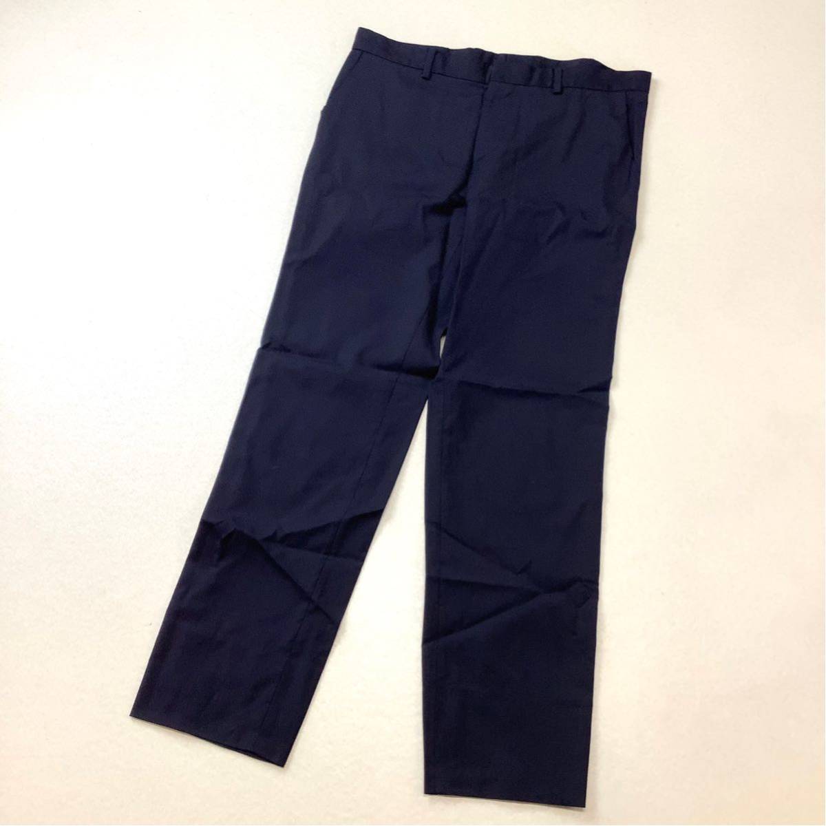 MAISON KITSUNE メゾンキツネ センタープレス スラックスパンツ レディース 42 XL ネイビー ウールパンツ拍卖