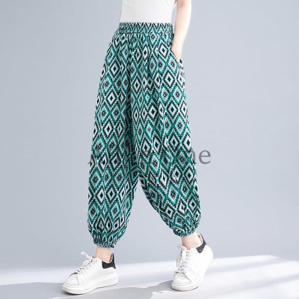 58-33-31 さらさら素材 ゆったり ガウチョ ワイドパンツ ゴムウエスト 【グリーン,2XL】ズボン パンツ 新品 大きいサイズ カジュアル .2拍卖