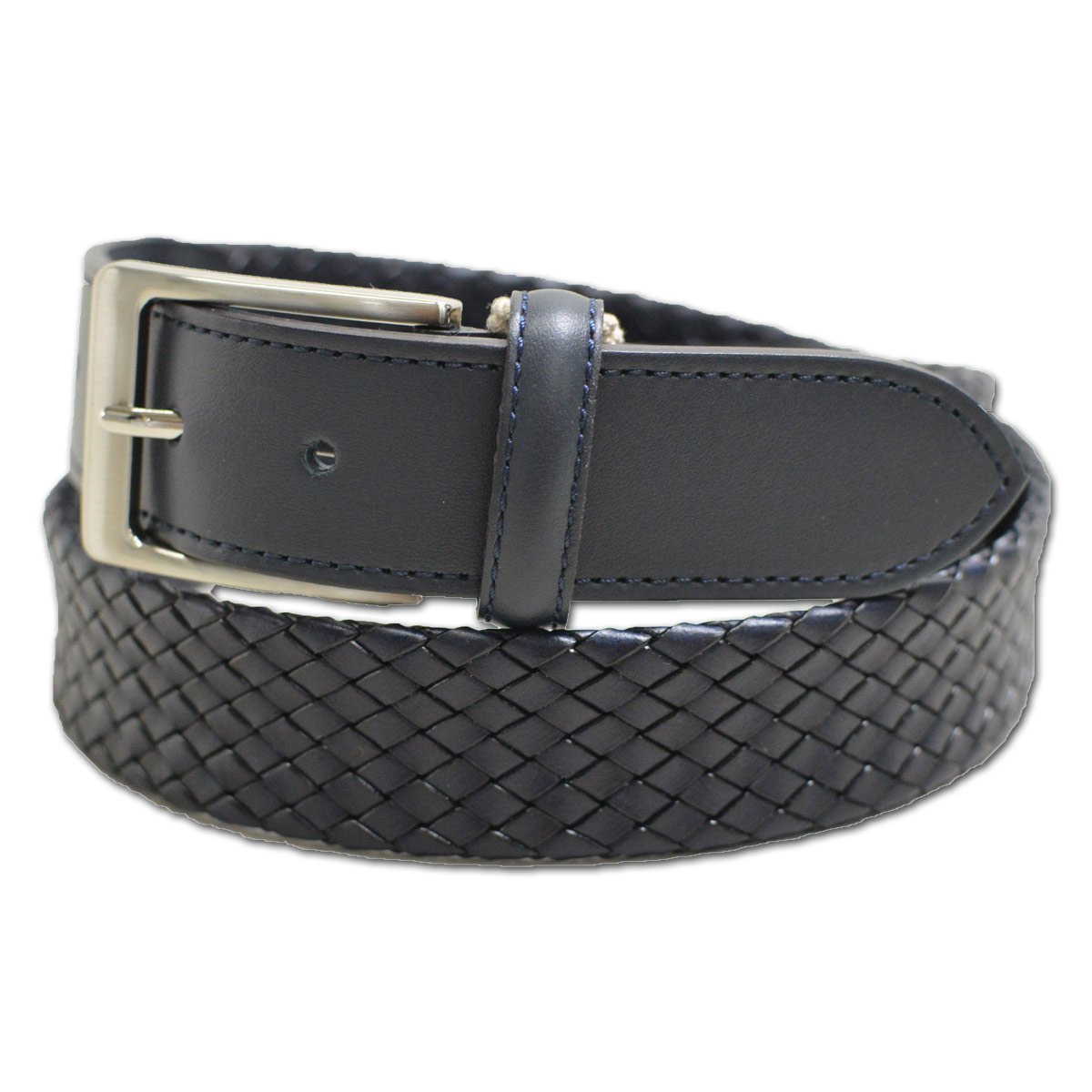 【トラット】メンズ ベルト 編み込み メッシュ L(85~95cm対応)紺 338212812-98 TRATTO ゴルフ カジュアル 日本製 牛革 おしゃれ @拍卖