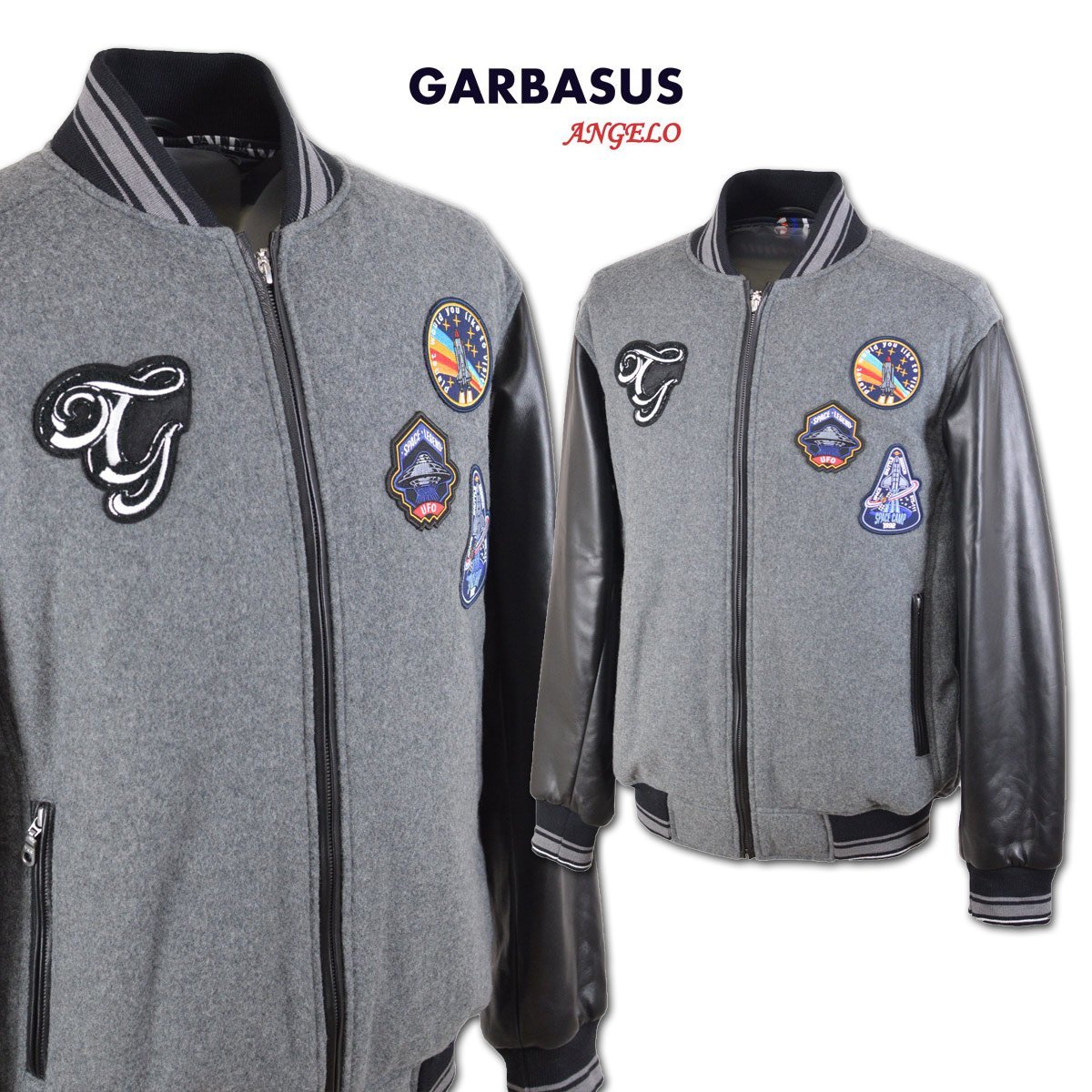 3割引【GARBASUS ガルバス】メンズ ブルゾン M(46) グレー 15-4001-03-35 アンジェロ スタジャン カジュアル おしゃれ かっこいい @拍卖