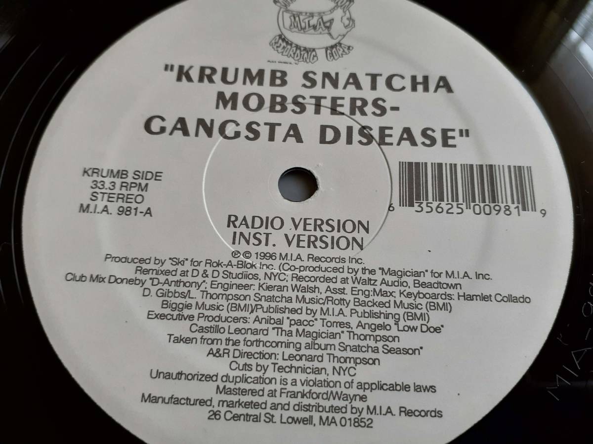L4101◆12 / Krumb Snatcha-Mobsters / Gangsta Disease拍卖