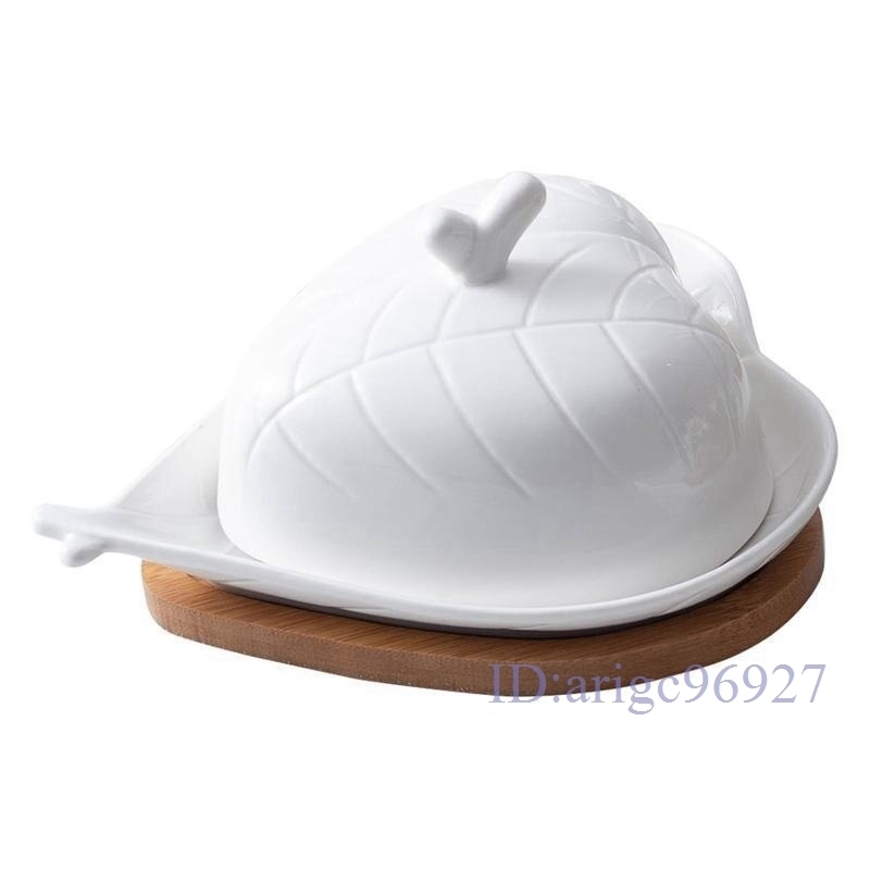 E813★バタープレート 蓋 デザート 陶器 ハート バターキーパー 食器 皿 キッチン雑貨 エレガント おしゃれ拍卖
