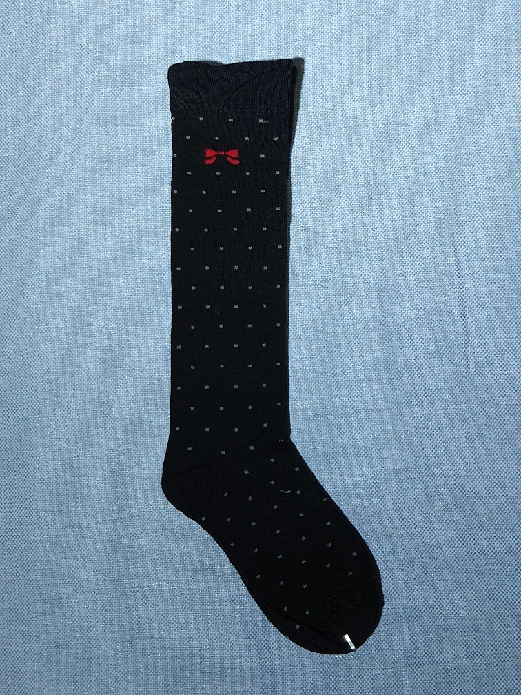 ハイソックス 水玉 ブラック 18~22cm 1282-2拍卖