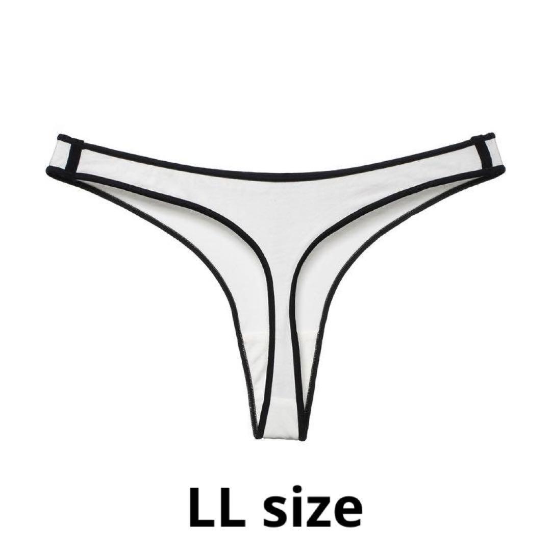 O-32.set割 Tバックショーツ レディース ホワイト×ブラック LL拍卖