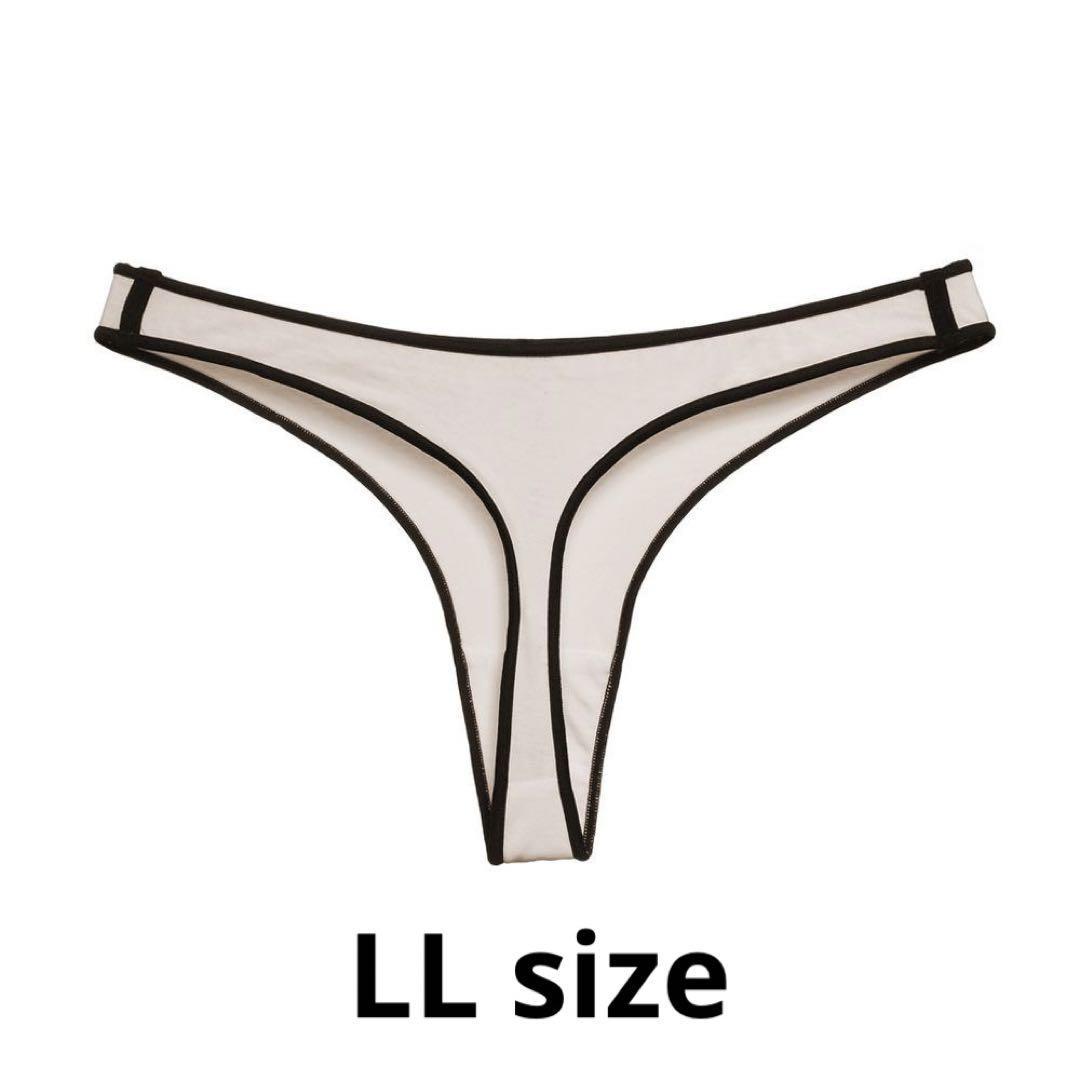 O-39.set割 Tバックショーツ レディース ベージュ×ブラック LL拍卖