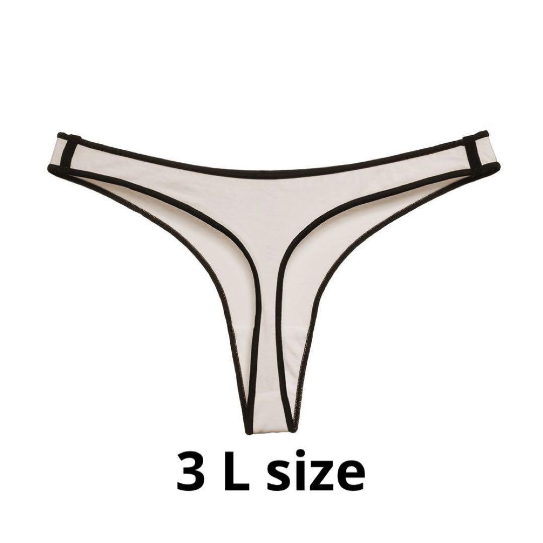 O-49.set割 Tバックショーツ レディース ベージュ×ブラック 3L拍卖