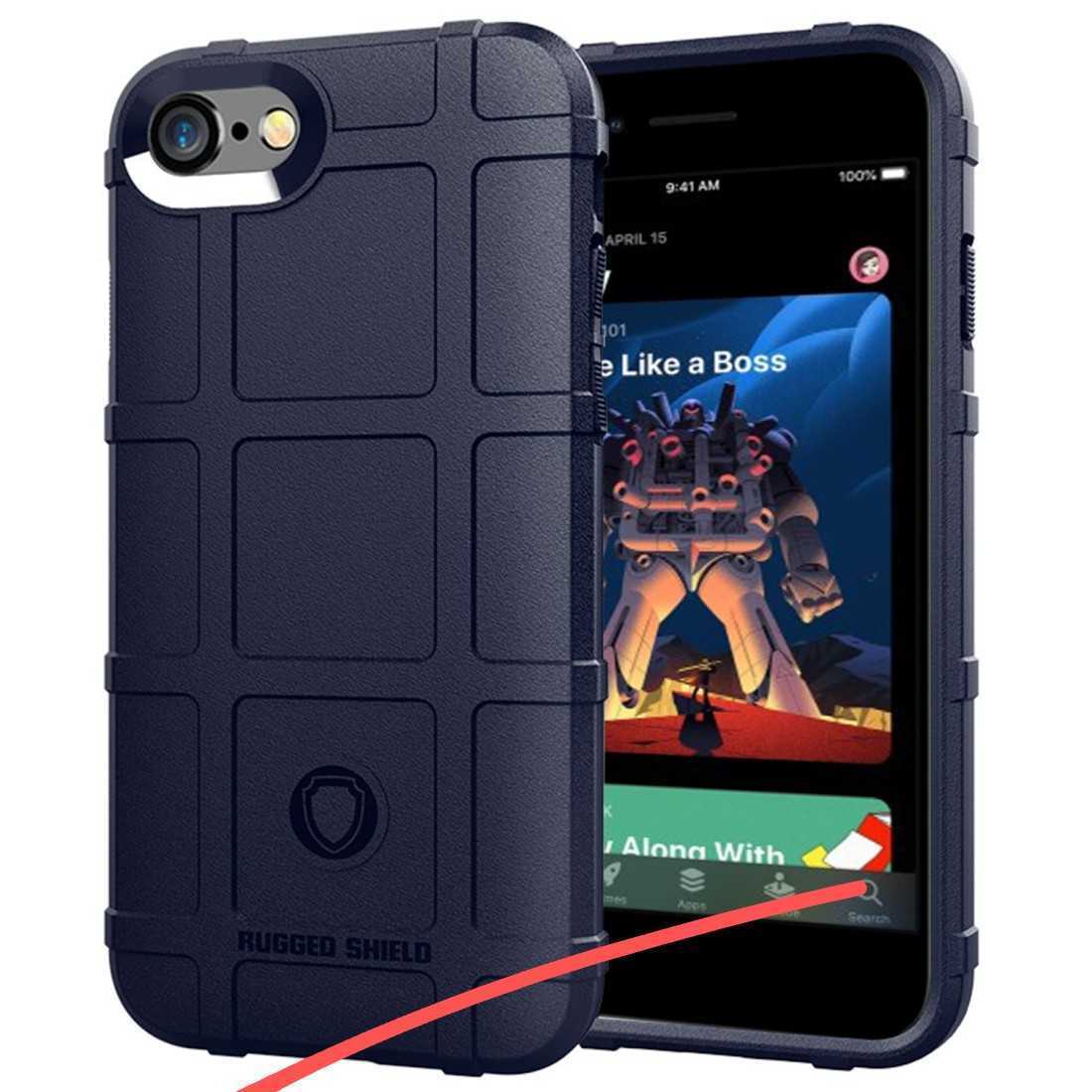 iPhone SE 2022/2020/8/7 ケース ネイビー タフ 落下保護拍卖