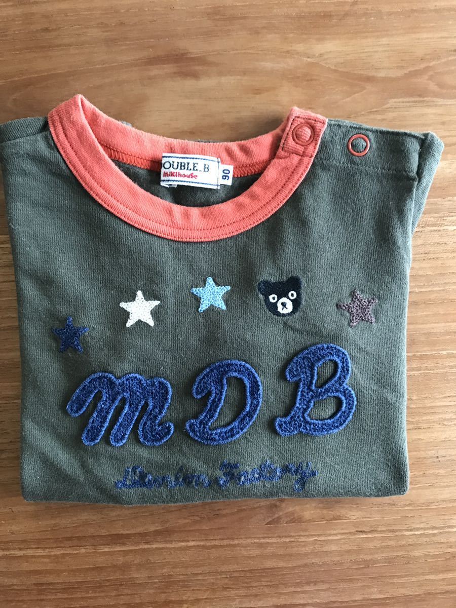 美品 ミキハウスダブルB サイズ90 長袖Tシャツ 秋物 冬物 購入価格5980円 ポイント消化拍卖