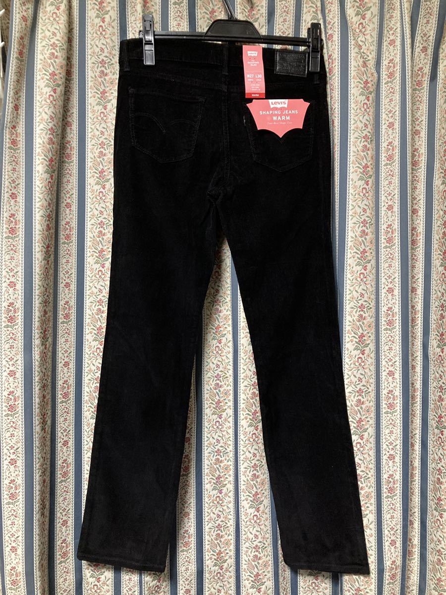新品!リーバイス312シェイピングスリム コーデュロイパンツ ブラック 27インチ ジーンズ スキニー シガレットパンツ 黒拍卖