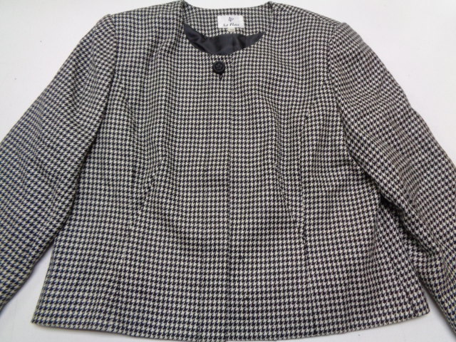 D223-80 レディース ジャケット 千鳥格子 サイズ17ABR ウール100% 長期保管品拍卖