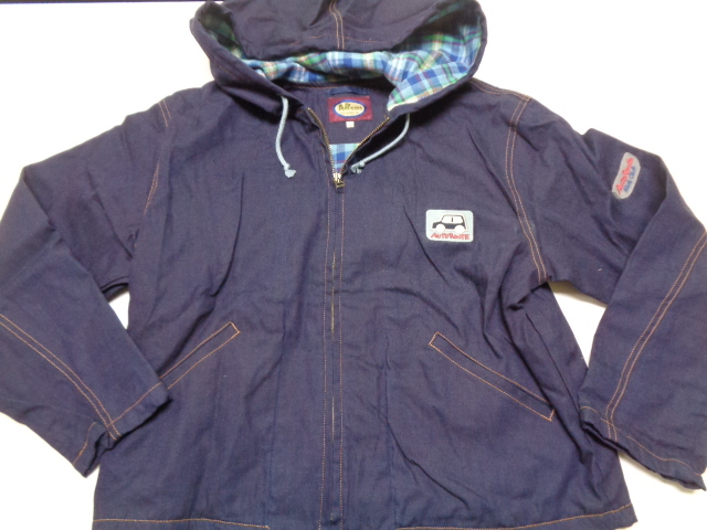 D259-80 ティンカーベル 男の子用 デニム パーカー 胸袖ワッペン 裏地チェック サイズ150 綿100% 未使用 長期保管品拍卖