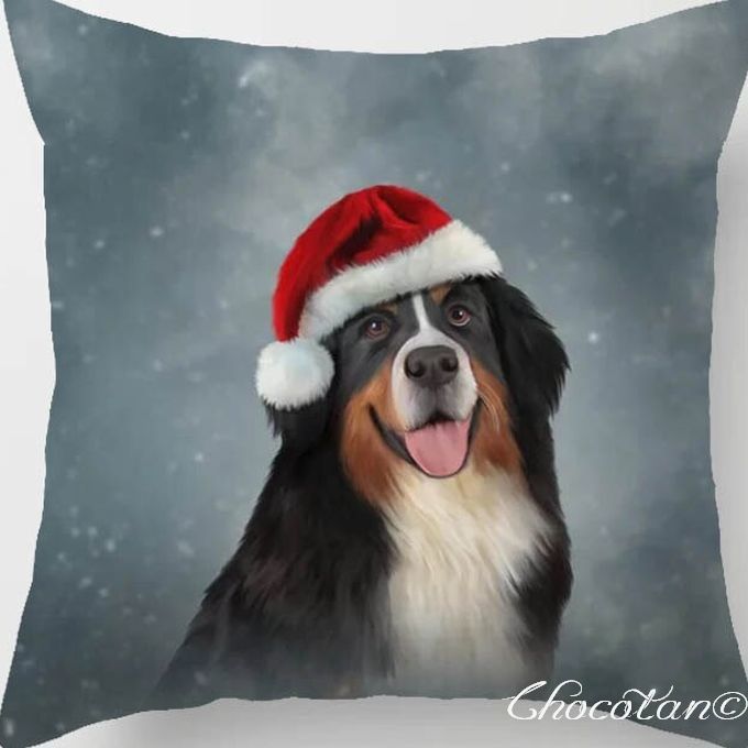 【送料無料】バーニーズ クリスマス ③ ポリエステル クッションカバー【新品】拍卖