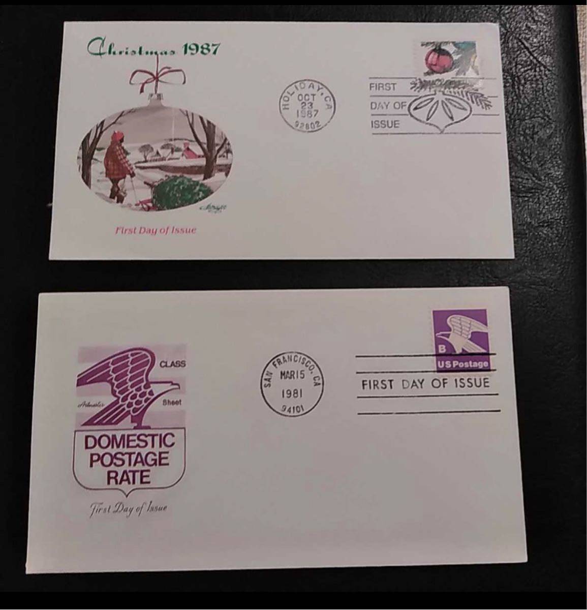 ★アメリカ初日カバー!America First days Issue 1981domestic postage rate 1987christmas 送料84円拍卖
