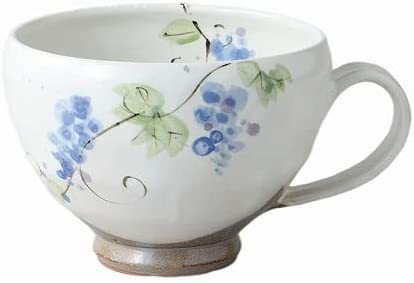 美濃焼! ☆つたぶどう・ジャンボ手付スープカップ☆ V4017-5 新品 どんぶり 丼 小鉢 鉢 マグカップ プレート ボウル 皿 ギフト拍卖