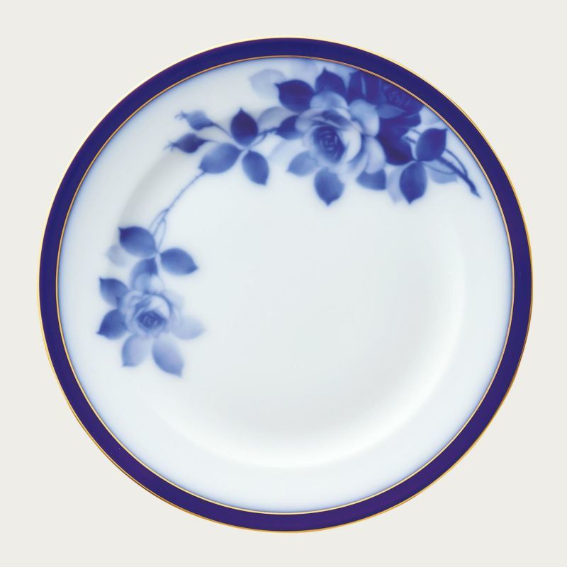 大倉陶園 ☆ブルーローズ・26cmミート皿☆ 8011R/1H 新品 プレート 小皿 中皿 盛皿 ケーキ皿 デザート皿 ギフト拍卖