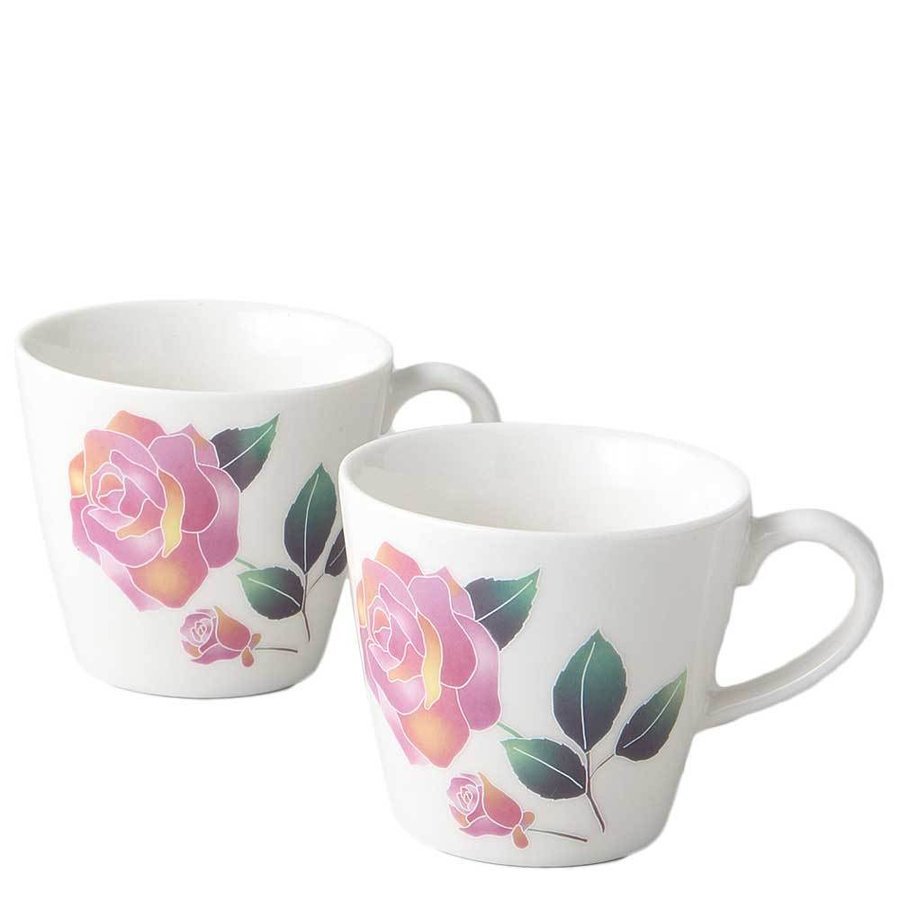 美濃焼! ☆バラ園・ペアマグカップ☆ V4036-9 新品 珈琲 コーヒー 紅茶 ミルク ラテ エスプレッソ ギフト拍卖