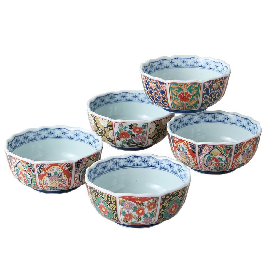 小付! ☆錦絵変り小付揃☆ V4083‐4 新品 小皿 小鉢 丼 鉢 ボウル 組丼 飯碗 プレート 有田焼 ギフト拍卖