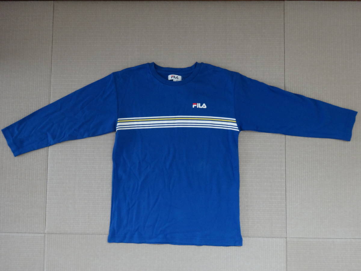 ★フィラFILA 長袖Tシャツ 子供用 (男の子)/キッズ150サイズ 青 厚生地拍卖