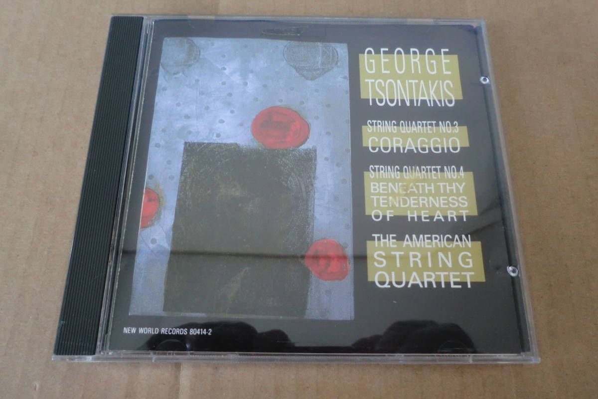 【米NEW WORLD RECORDS直輸入盤】ジョージ・ツォンタキス/弦楽四重奏曲第3・4番「汝が心の優しさのもとに」 アメリカン弦楽四重奏団⑥拍卖