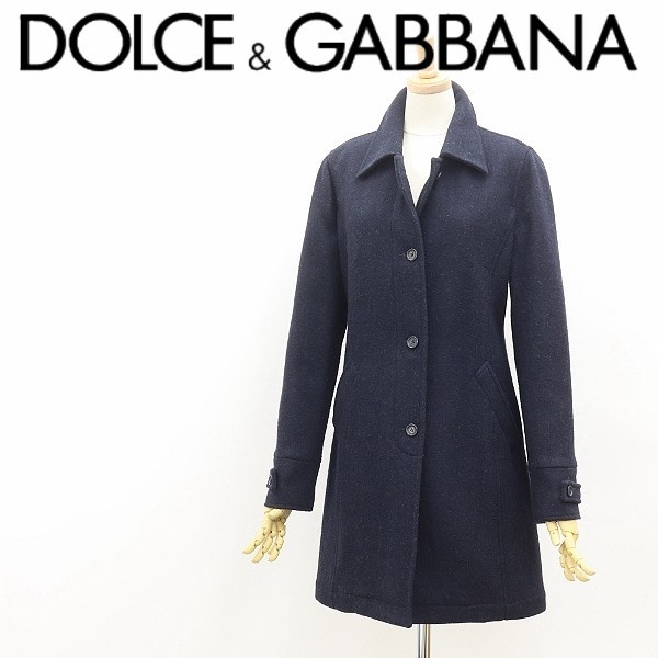 美品◆DOLCE&GABBANA ドルチェ&ガッバーナ ウール コート 紺 ネイビー 42拍卖