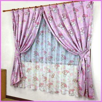 ●【サンリオ】マイメロディ(ローズリボン) 3級 遮光カーテン と ミラーレース カーテン 4枚セット (100×178cm) R410-9856k拍卖