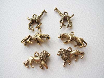 ゴールドPWチャーム サバンナの動物セット拍卖