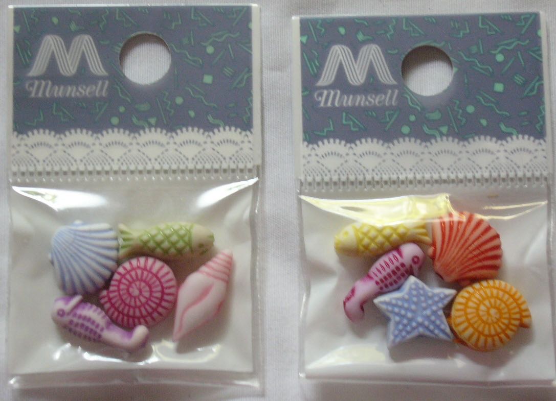 海のなかま プラスチックビーズ 5個入り2パック 貝 魚 タツノオトシゴ シェル拍卖