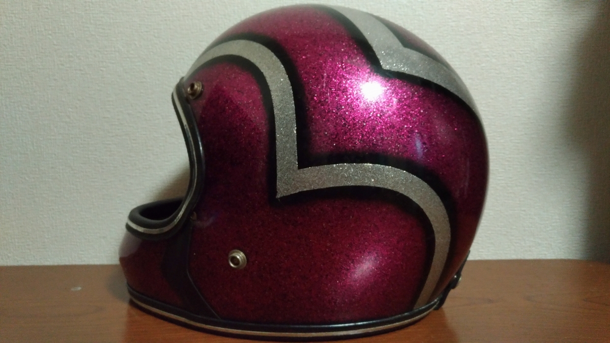 【70's】ラメ フレーク ビンテージヘルメット Bell Moto Star ベルスター 族ヘル モトスター moto3 ハーレー 旧車 拍卖