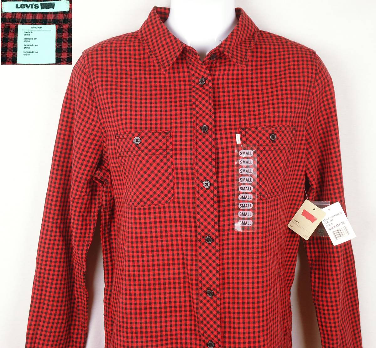 《郵送無料》■Ijinko☆新品☆リーバイス ( Levi's )★ フランネル 女S/P/CH/P サイズ長袖フランネルシャツ拍卖