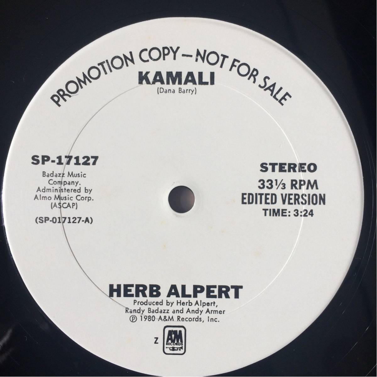 12’ Herb Alpert-Kamali/Loft拍卖