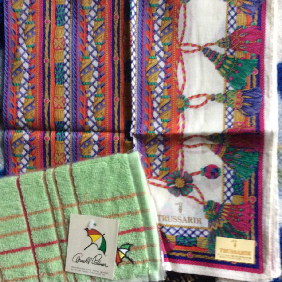 トラサルディ&アーノルドパーマー♪定形外210円♪2枚セット♪新品♪高級♪素敵な大判♪ミニタオル♪拍卖