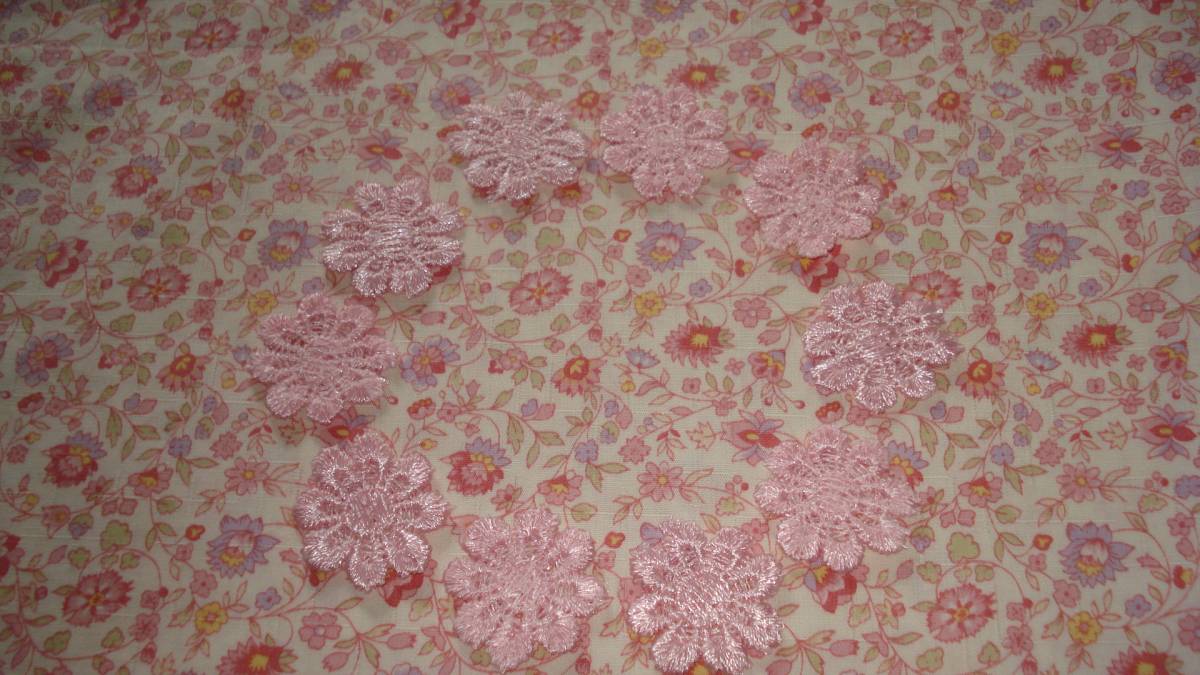 花モチーフ(ピンク)約2.5cm 10個セット拍卖