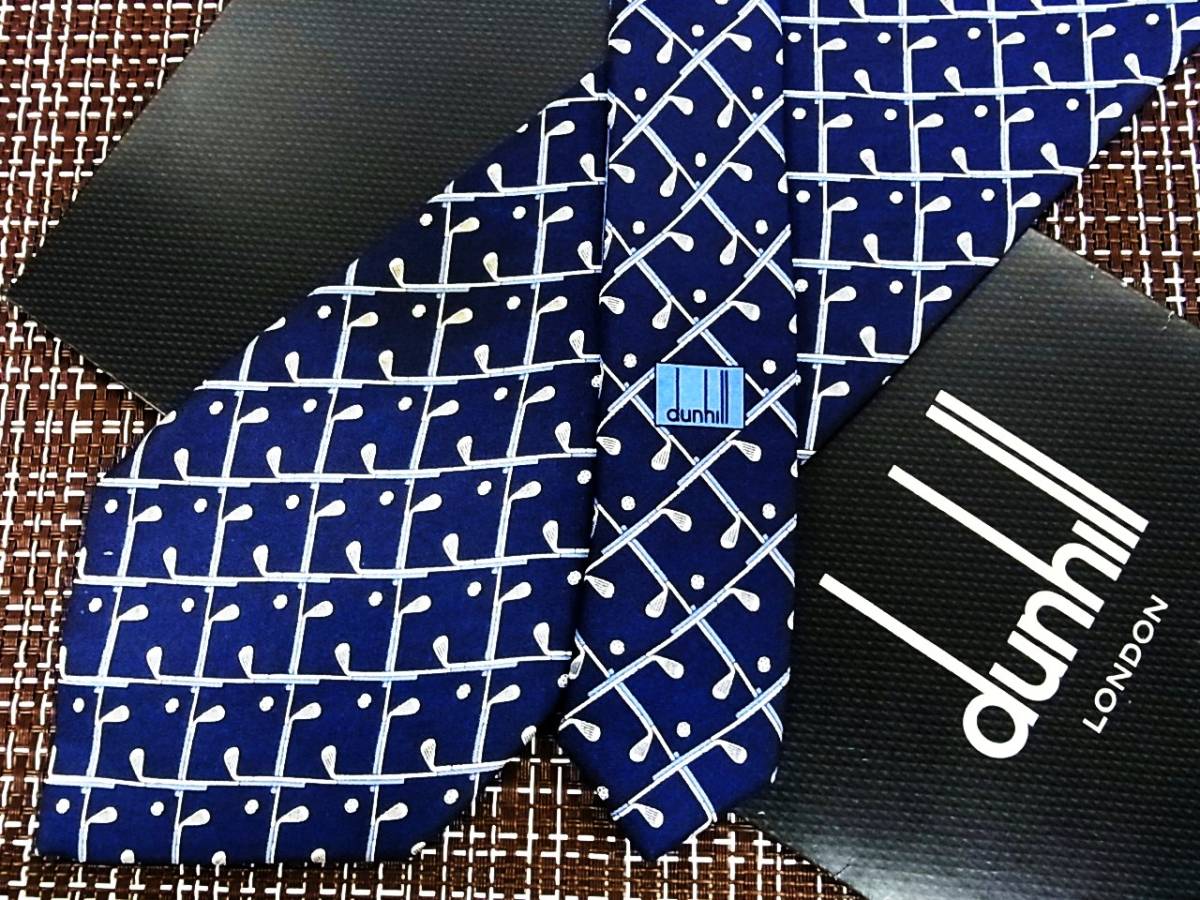 ・ω・ ★SALE★2547★ダンヒル【ゴルフ】ネクタイ拍卖