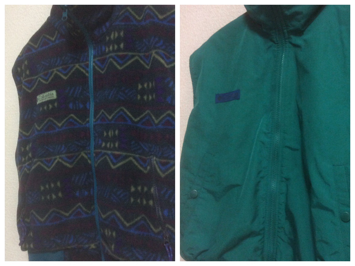 良品 コロンビア columbia ベストジャケット リバーシブル フリース ナイロン ジップジャケット拍卖