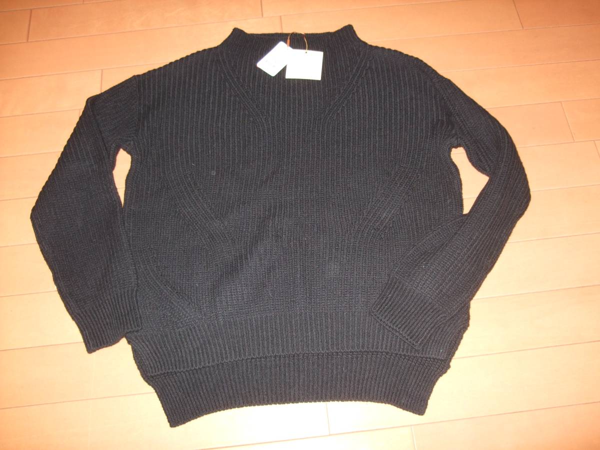 新品タグあり☆Chez toi ざっくりコットンニット☆黒 サイズM拍卖