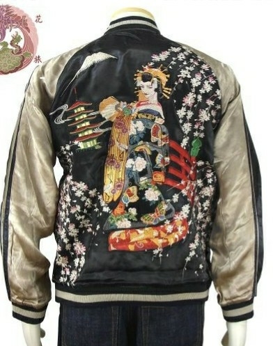 花旅楽団/花魁×五重塔/スカジャン/L/ssj-505/サトリ拍卖